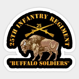 25th Infantry Regiment - Buffalo Soldiers w 25th Inf Branch Insignia Sticker